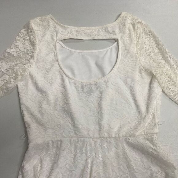 BY & BY Women’s Lace Cut-Out Dress Cream Size Large - Picture 4 of 10